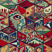 UTOMHUSDEKORATIVA TYGER OXFORD - Motiv Doodle Art. I DX181