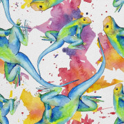 UTOMHUSDEKORATIVA TYGER OXFORD - Motiv Iguana Akvarell