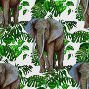 UTOMHUSDEKORATIVA TYGER OXFORD - Motiv Elefant i löven