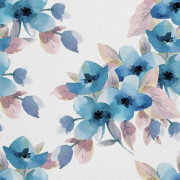 UTOMHUSDEKORATIVA TYGER OXFORD - Motiv blå blommor akvarell
