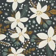UTOMHUSDEKORATIVA TYGER OXFORD - motiv vinterblommor I DX110