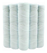 Set med 5 lindade vattenfilterpatroner anti-sediment 9 tum 3/4 - 20 mikroner kompatibla med 10-tumsfilter
