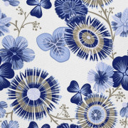UTOMHUSDEKORATIVA TYGER OXFORD - Motiv blå blommor