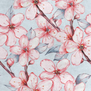 Kungligt sammetstyg i polyester för sömnad - Motiv av japansk trädgård