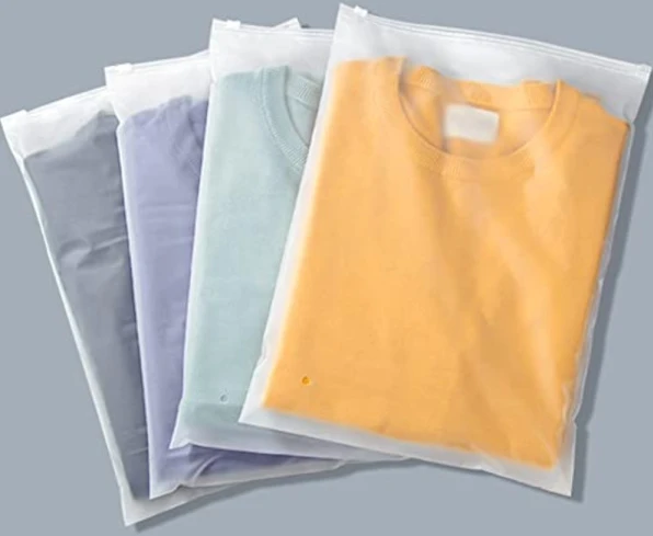 50 st T-shirt Förpackningspåsar med dragkedja Plastpåsar