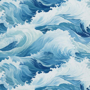 UTOMHUSDEKORATIVA TYGER OXFORD - Sea Wave - DX2765