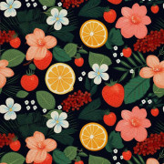 UTOMHUSDEKORATIVA TYGER OXFORD - Fruktmotiv | DX6515