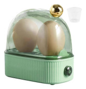 REA Äggkokare för 2 Ägg, Kompakt Elektrisk Äggkokare, Bästa Äggkokaren Tillagar Alla Tre Koknivåer - Mjuk, Medium, Hård Ty{HW} Grön
