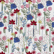 UTOMHUSDEKORATIVA TYGER OXFORD - motiv blomsterträdgård I DX023