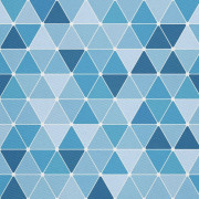 UTOMHUSDEKORATIVA TYGER OXFORD - Motiv blå trianglar I DX051