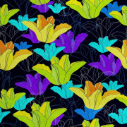 Kungligt sammetstyg polyester för sömnad - motiv blommor 8