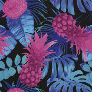 UTOMHUSDEKORATIVA TYGER OXFORD - Motiv med ananas och palmblad I DX097