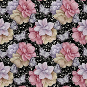 UTOMHUSDEKORATIVA TYGER OXFORD - Motiv Blommor och Fjärilar 2