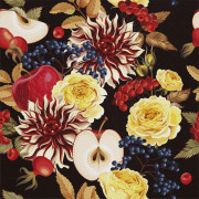 UTOMHUSDEKORATIVA TYGER OXFORD - motiv höstblommor I DX016