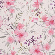 UTOMHUSDEKORATIVA TYGER OXFORD - Motiv med rosa blommor I DX268