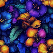 UTOMHUSDEKORATIVA TYGER OXFORD - Motiv med färgglada blommor | DX18055