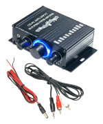 Miniförstärkare HiFi Bilstereo Musikmottagare FM MP3 Effektförstärkare Receiver & Connection Cable & Audio Cable