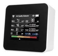 14-i-1 inomhusluftkvalitetsmonitor Tuya WiFi luftkvalitetsdetektor detekterar CO₂ CO TVOC HCHO vit