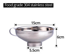 Konserveringstratt i rostfritt stål, tratt med bred mun och handtag för burkar med breda och vanliga mun, livsmedelsklassad metalltratt