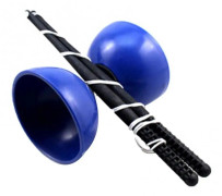 Rolig kinesisk YOYO 3 lagerkoppling Diabolo Set Metal Sticks String Bag Leksaker Festliga Party Favors blå