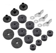 21st cymbaltillbehör Cymbalställhylsor Cymbalfilt med cymbalbricka & basvingmuttrar för 21Pcs grå