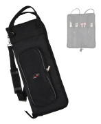 Drum Stick Bag Drumsticks Mallet Case Oxford Tyg med Crossbody axelrem Slitstarkt svart