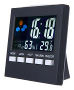 Digital Display Termometer Fuktighetsklocka Färgglad inomhustemperaturmonitor för utomhusbruk Larm LCD