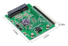 mSATA (PCI-E) SSD till 2,5-tums 44-pin IDE-omvandlaradapter som 2,5-tums IDE-hårddisk för bärbar dator 5V