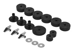 Paket med 18 st Trumset tillbehörsset cymbalstativfiltar Hi-Hat Clutch-filtar Hi Hat Cup-filtar Pack of 18 grå