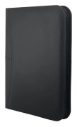 Bisofice Dragkedja Business Padfolio A4 PU Läder Portfolio Organizer för intervju CV Dokument svart