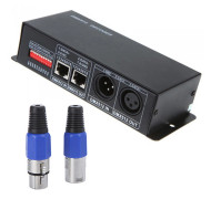 DC 12V-24V 3 Channel DMX Decoder LED Controller för RGB LED Strip Light svart