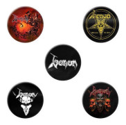 Venom Set med svarta metallmärken (5 st)