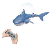 Smart Rc Shark Whale Spray Vattenleksak Fjärrstyrd Båtfartyg Ubåtsrobotar Fisk Elektriska leksaker för barn Pojkar bebis Barn blå