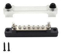 6/12 Terminal Ground Distribution Block Kit Svart/Röd för bil RV Båt Yacht 6 Terminal svart