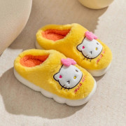 Barnens skor för flickor HelloKitty Söta tecknade hustofflor Vinter Tjocka tofflor Håll varma Kawaii Halksäkra tofflor