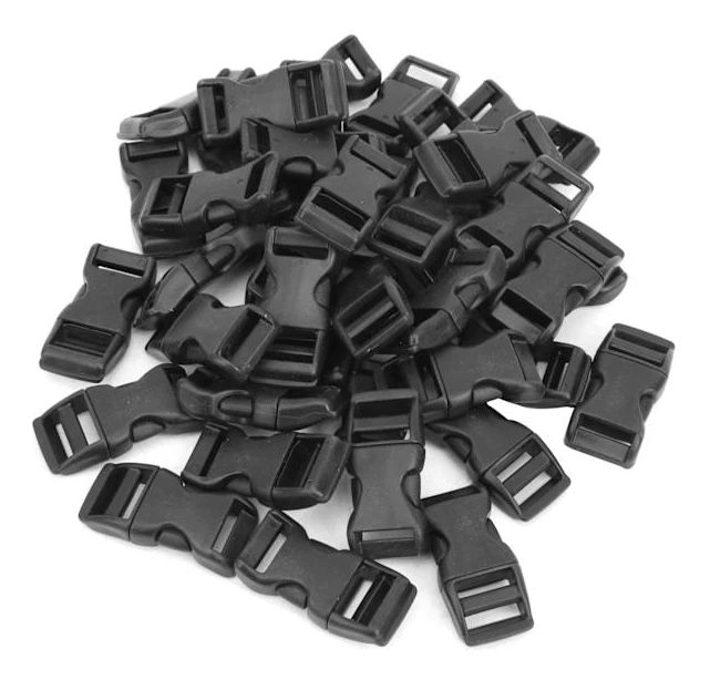 40 st/set Plast Sidosläpp Konturerade Spännen för Paracord Armband/Väska/Husdjursbälte