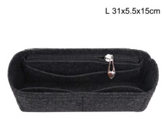 Multi-Pocket Dam Insatsväska Handväska i filtmaterial - Svart Svart M