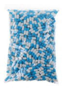 1000 st Tomma Hårda Gelatinkapslar Storlek 0# Gel Medicin Blå Vit