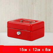 Metall Kassaskåp Säkerhetsbox RÖD 15cm x 12cm x 8cm RED
