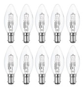 10-pack B15d halogenlampor, dimbara 42w C35 halogenljuskälla 42w B15d Eco halogenlampor B15d ljuskällor liten bajonett