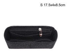 Multi-Pocket Dam Insatsväska Handväska i filtmaterial Svart S Black S