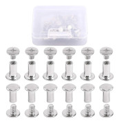 50-pack M5 X 10 mm Phillips Chicago Skruvstolpar Bindningsskruvar Sortimentskit för Scrapbook Fotoalbum Bindning, Läderreparation
