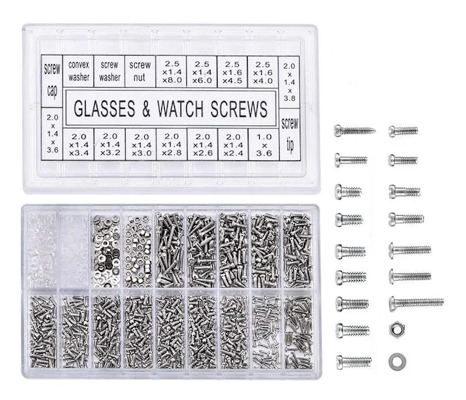 1000 Pieces Micro Eyeglasses Forma Mini Sunglasses Assortment Screw Watch Nut Repair Kit For Stainless Steel Screws