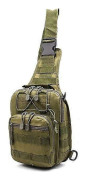 Sling Bag Taktisk Ryggsäck Utomhus Axelväska Satchel Bröstväskor Dagsryggsäckar för Smart Telefon Klättring Camping Cykling Vandring Army Green