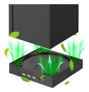 Kylfläkt kompatibel med Xbox Series X, Xbox Series X-stativ med 3 USB 2.0-portar, justerbar hastighet