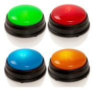 Quiz Buzzers - Set med 4 ljus- och ljudbuzzrar för frågesport på puben [YDE]