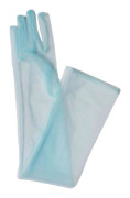Vintage Tyllhandskar Fullfingerhandskar 55cm Ultratunna Handskar för Banketter Blue