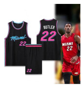 Basketbollströjor Sportkläder Jimmy Butler Miami Heat Nr 22 Basketbollströjor Vuxna Barn City Edition Svart City Edition Black children