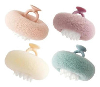 4 st Exfolierande Badsvampar för Vuxna Solros Duschboll Svamp Skonsam Exfoliering Massage Hud Multifunktionell