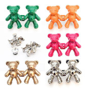 Cute Bear Design Jean Buttons - Easy to Use, Adjustable & Removable Waistbands, Perfect for Loose Jeans